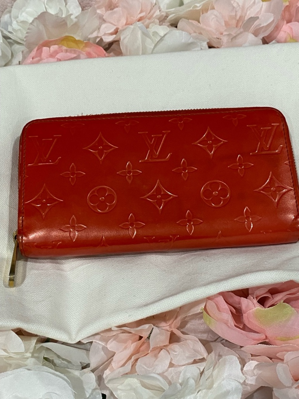 Louis Vuitton Red Vernis Long Zip-Around Wallet